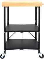 Origami Folding Kitchen Cart on Wheels, 3-Tier Foldable Rolling Cart - Chefs Outdoor Cart for Wine and Food, Microwave Cart, Plating Shelf - Image 8