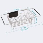 Dish Drying Rack in Sink, Expandable Stainless Steel Dish Drainers for Kitchen Counter, Dish Dryer Rack for Inside Sink, Over The Sink Dish Racks with Utensil Holder, Silver - Image 6