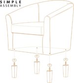 Yaheetech Brown Accent Chairs Set of 2, Faux Leather Barrel Chairs, Comfy Modern Leather Club Armchairs with Soft Seat for Living Room Bedroom Reading Waiting Room, Brown - Image 10