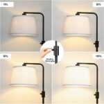 【Upgraded】 Dimmable Floor Lamp, 1000 Lumens LED Edison Bulb Included, Arc Floor Lamps for Living Room Modern Standing Lamp with Linen Shade, Tall Lamp for Bedroom Office Dining Room- Black - Image 4
