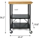 Origami Folding Kitchen Cart on Wheels, 3-Tier Foldable Rolling Cart - Chefs Outdoor Cart for Wine and Food, Microwave Cart, Plating Shelf - Image 4