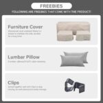 Rattaner 3 Pieces Patio Furniture Set Outdoor Sectional Wicker Patio Furniture Patio Couch with Ottoman and Outdoor Storage Table All-Weather Anti-Slip Cushions Waterproof Covers, Light Grey - Image 7