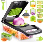 Vegetable Chopper,Senbowe Multifunctional 13-in-1 Food Choppers Onion Chopper Vegetable Slicer Cutter Dicer Veggie chopper with 8 Blades,Colander Basket,Container for Salad Potato Carrot Garlic - Image 2