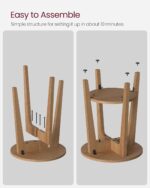 VASAGLE Side Table, Small Round End Table with Lower Shelf, Nightstand for Small Spaces, Living Room, Bedroom, Rustic Walnut ULET283T41 - Image 9