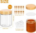 12-pack 10oz Glass Spice Jars with Labels, Spice Containers with 12 Wooden Spoons, Airtight Seasoning Containers with Bamboo Lids - Image 3