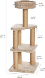 Amazon Basics Cat Tree - Indoor Cat & Kittens Multi-Level Climbing Activity Tower with Scratching Posts, Large (45.9"H) - Beige - Image 9
