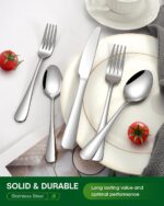20 Piece Silverware Set, Stainless Steel Flatware Set for 4 Food Grade Cutlery Utensil Set Include Knife Fork Spoon Mirror Polished Dishwasher Safe - Image 8