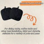 Oven Mitts and Pan Racks 4-Piece Set, Extended Kitchen Oven Mitts and Pan Racks, Heat Resistant 500 °F, Silicone Non-Slip Surface for Baking and Cooking (Black) - Image 4