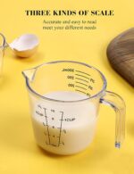 Measuring Cups Set, Liquid Measuring Cups For 3 For Kitchen - BPA Free Plastic Set with Spout Multiple Measurement Scales (Clear) - Image 5