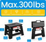 ACSTEP Folding Step Stool 9'' Tall Kids Step Stool Holds Up to 300 lb Plastic Foldable Step Stools for Kids Non-Slip Surface with Carry Handle Collapsible Stool for Home, Outdoor and Indoor(Black) - Image 5