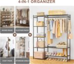 Wardrobe Closet, Portable Clothing Rack for Hanging Clothes, Free Standing Closet Organizers and Storage System with 4 Tiers Shelves for Cloakroom Bedroom, Black - Image 5