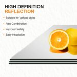 Delma Glass Full Length Wall Mirror Tiles, 14'' x 12'' 4PCS, Frameless Body Tiles for Bedroom, Mounted Home Gym, Door - Image 6