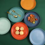 12 Pcs Unbreakable Deep Dinner Plates Set, 10 inch Reusable Plastic Wheat Straw Plates, Microwave and Dishwasher Safe Plate for Kitchen, Lightweight Plate for Dessert, BPA Free, 6 Colors - Image 8