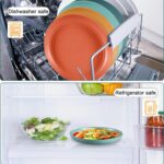 12 Pcs Unbreakable Deep Dinner Plates Set, 10 inch Reusable Plastic Wheat Straw Plates, Microwave and Dishwasher Safe Plate for Kitchen, Lightweight Plate for Dessert, BPA Free, 6 Colors - Image 7