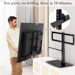Universal Swivel TV Stand/Base Table Top TV Stand 32 to 65 inch TVs 80 Degree Swivel, 4 Level Height Adjustable, Heavy Duty Tempered Glass Base, Holds up to 88lbs Screens, HT04B-002 - Image 9