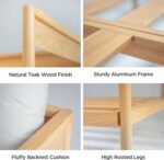 Acanva Modern Outdoor Patio Furniture Set, All-Weather Aluminium Conversation Sectional Sofa with Thick Cushions for Backyard, Garden, Porch, Couch, Beige - Image 9