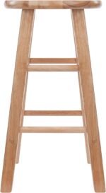 Winsome Element 2-Piece 24In Counter Stool Set, Natural Finish, Solid Wood, Modern Design - Image 5