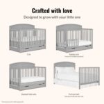 Dream On Me Storybrooke 5 in 1 Convertible Crib with Under Drawer in Pebble Grey, JPMA & Greenguard Gold Certified, Made of Sustainable Pinewood, Non-Toxic Water-Based Paint Finish - Image 5