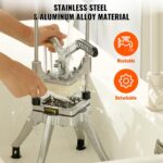 VEVOR Commercial Vegetable Chopper w/ 4 Replacement Blades, Stainless Steel French Fry Cutter Potato Dicer & Fruit Slicer for Restaurants & Home Kitchen - Image 7