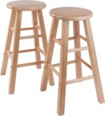 Winsome Element 2-Piece 24In Counter Stool Set, Natural Finish, Solid Wood, Modern Design - Image 2