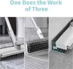 AIR U+ Floor Scrub Brush with Long Handle, 3 in 1 Scrape and Heavy-Duty Stiff Bristle Scrubber Brush for Cleaning Shower Bathroom, Patio, Garage, Kitchen, Wall and Deck - Image 4