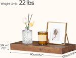 HOOBRO Floating Shelves for Wall, Wall Mounted Shelf Set of 2, 15.7" Hanging Shelf with Invisible Brackets, for Wall in Bathroom, Bedroom, Toilet, Kitchen, Living Room, Office, Rustic Brown BF40BJ01 - Image 4