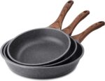 SENSARTE Nonstick Frying Pan Skillets, Swiss Granite Coating Omelette Pans, Healthy Cookware Chef's Pan, Free of Intentionally Added PFOA (9.5+11+12.5 Inch) - Image 2
