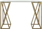 Safavieh Home Office Theresa Modern Gold Glass Top Desk - Image 5