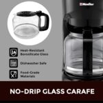 Mueller 12-Cup Drip Coffee Maker - Borosilicate Carafe, Auto-Off, Reusable Filter, Anti-Drip, Keep-Warm Function, Clear Water Level Window Coffee Machine, Kitchen Essentials & Accessories - Image 8