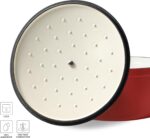 CAROTE Enameled Cast Iron Dutch Oven Pot with Lid, Enameled Dutch Oven for Sourdough Bread Baking, Braising, Stews, Dual Handles, Heavy-Duty Cast Iron Pot, 5QT, Red - Image 5