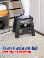 ACKO Folding Step Stool 13 inch Heavy Duty Plastic Foldable Step Stool for Kids and Adults, Small Collapsible Fold Up Stepping Stool 1 Pack - Image 4