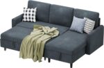 Shintenchi Sofa Couch, Pullout Sofa Bed,2 in 1 Pull Out Couch Bed with Storage Chaise for Living Room,Sleeper Sofa Couches Linen Sectional Sofa - Image 8