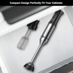 Immersion Blender RPM 16000±10% Scratch Resistant Hand Blender,15 Speed and Turbo Mode Hand Mixer, 3-in-1 Heavy Duty Copper Motor Stainless Steel Smart Stick with Egg Beaters and Chopper - Image 9