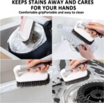 Scrub Brush, Scrubbing Cleaning Brushes, Heavy Duty Cleaning Brushes with Handle, for Shower, Bathroom, Carpet, Kitchen and Bathtub Scrubber, 2 Pack (Grey) - Image 7