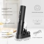 CIRCLE JOY Rechargeable Wine Opener Electric Wine Bottle Opener 7-in-1 Wine Gift Set with Electric Vacuum Pump, Charging Station, Foil Cutter, Wine Aerator Pourer and 2 Wine Stoppers - Image 3