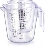 Measuring Cups Set, Liquid Measuring Cups For 3 For Kitchen - BPA Free Plastic Set with Spout Multiple Measurement Scales (Clear) - Image 2