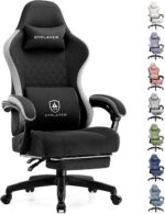 GTPLAYER Gaming Chair, Computer Office Chair with Pocket Spring Cushion, Linkage Armrests and Footrest, High Back Ergonomic Computer Chair with Lumbar Support Task Chair with Footrest(Black) - Image 2