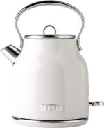 Haden Heritage 1.7 Liter Stainless Steel Electric Kettle, Hot Water Kettle with 360-Degree Base and Auto Shutoff, Ivory & Chrome - Image 2
