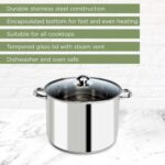 Ecolution Stainless Steel Stock Pot, Encapsulated Induction Ready Cooking Pot with Glass Lid, Oven Safe, Dishwasher Safe Soup Pot, 8-Quart - Image 3