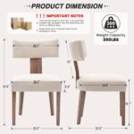HNY Mid Century Modern Dining Chairs Set of 6, Farmhouse Linen Fabric Upholstered Accent Curved Backrest Kitchen Chairs, with Hardwood Frame, Beige, Linen - Image 3