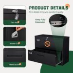 Letaya Metal Lateral File Cabinets with Lock,2 Drawer Steel Wide Filing Organization Storage Cabinets,Home Office Furniture for Hanging Files Letter/Legal/F4/A4 Size (Blcak-2 Drawer) - Image 7