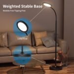 luckystyle Floor Lamp,Super Bright Dimmable LED Lamps for Living Room, Custom Color Temperature Standing Lamp with Remote Push Button, Adjustable Gooseneck Reading Floor Lamp for Bedroom Office Black - Image 8