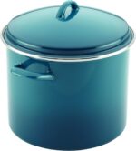 Rachael Ray Enamel on Steel Stock Pot/Stockpot with Lid, 12 Quart, Marine Blue - Image 5