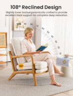 Mid Century Modern Accent Chairs for Living Room, 23” Wide Comfy Chair for Bedroom, Small Cozy Sherpa Reading Chairs for Adults, 108° Lounge Arm Chair with Detachable Cover, 5.5" Foam Cushion - Image 5