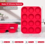 Redfly 2 Pack Silicone Muffin Pan & Cupcake Pans for Baking - 12 Cup Regular Size BPA Free Egg Bites Molds - Image 4