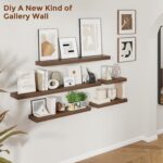 Heimlove 48 Inch Floating Shelves for Wall 8 Inch Deep Walnut Shelves Set of 2,Wall Mounted Rustic Wood Long Floating Shelf，Large Display & Storage Shelf with Invisible Brackets - Image 6
