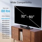 PERLESMITH Swivel Universal TV Stand/Base - Table Top TV Stand for 32-60 inch LCD LED TVs - Height Adjustable TV Mount Stand with Tempered Glass Base, VESA 400x400mm,Holds up to 88lbs PSTVS09 - Image 3
