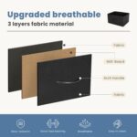 DUMOS TV Stand Dresser for Bedroom with 5 Fabric Drawer,Entertainment Center for 45 inch Television, Media Console Table with Storage, Open Shelf, Adjustable Feet, Living Room Furniture, Black - Image 6