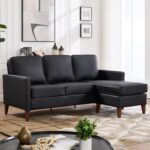 EBELLO Sectional Sofa Couch, L Shaped Couch Faux Leather with Reversible Chaise, Lounge Sofa for Living Room Apartment Small Space, Black - Image 10