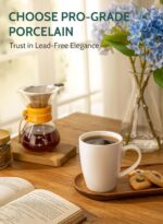 Sweese Porcelain Coffee Mugs - 16 Ounce - Set of 6, Cups for Latte, Hot Tea, Cappuccino, Mocha, Cocoa, White - Image 6